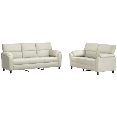 vidaXL Ensemble de Canapés 2 pcs Crème Velours – 295471 – image 2