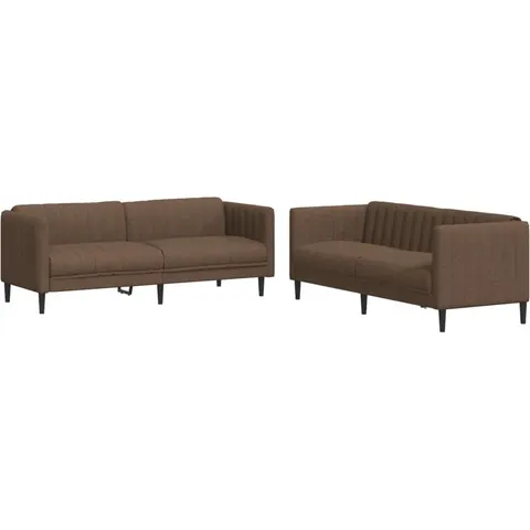 vidaXL Ensemble de canapés 2 pcs marron tissu – 289376 – image 2
