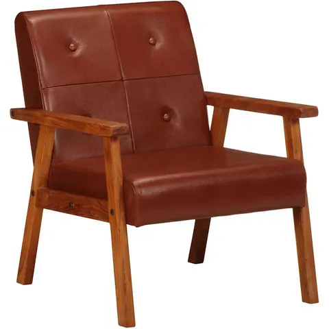 vidaXL Fauteuil marron cuir véritable – 741763 – image 2