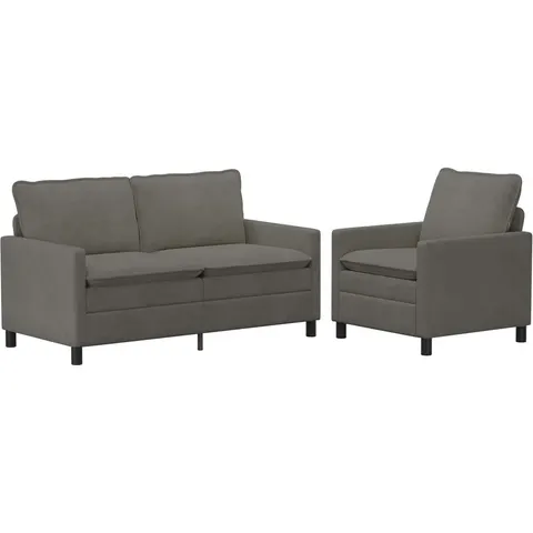 vidaXL Ensemble de Canapés 2 pc Gris clair Tissu – 593749 – image 2