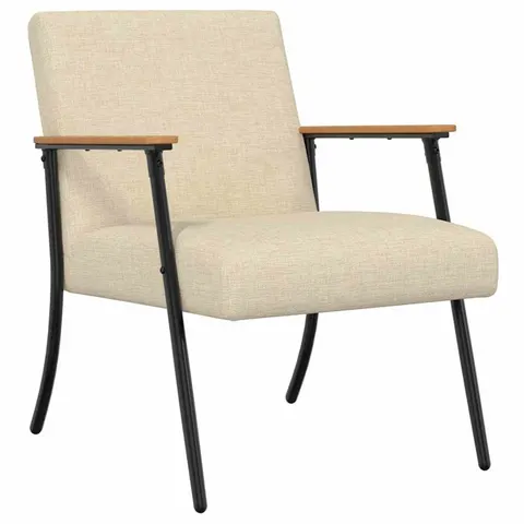 vidaXL fauteuil Crème tissu – 939562 – image 2