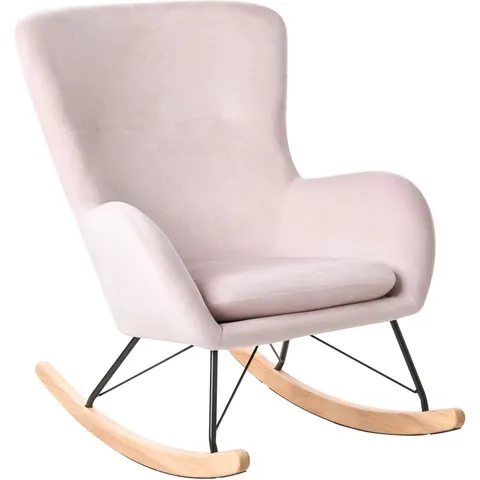 ELLAN - Schommelstoel - Roze - Fluweel – afbeelding 2