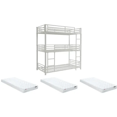 Vente-unique Stapelbed metaal wit 90 x 190 cm – 081879 – afbeelding 2