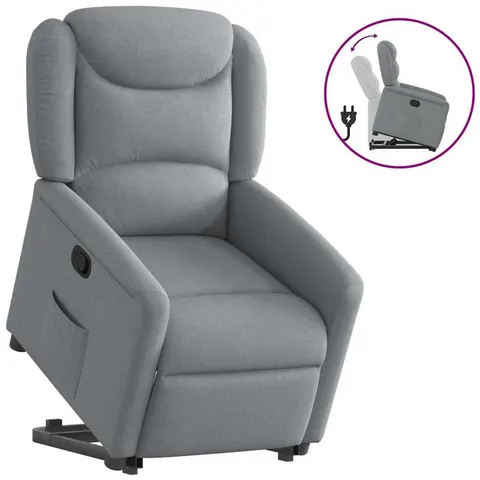 vidaXL Fauteuil inclinable Gris clair Tissu – 961762 – image 2