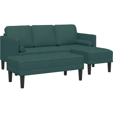 vidaXL Ensemble de Canapés 2 pc Vert foncé Polyester – 785633 – image 3