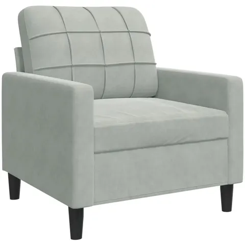 vidaXL Fauteuil Gris clair 60 cm Velours – 596179 – image 2