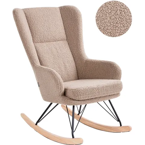 LUOMA - Schommelstoel - Beige - Bouclé – afbeelding 2