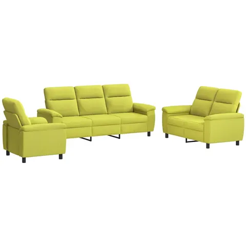 vidaXL Ensemble de Canapés 3 pcs Vert clair Tissu – 297185 – image 2