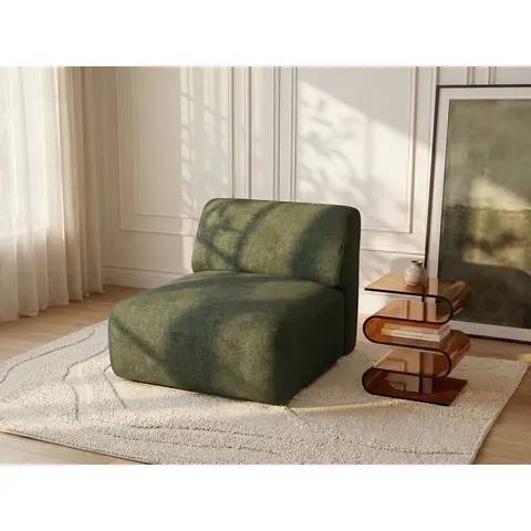 Vente-unique Module fauteuil en tissu vert POGNI de Maison Céphy – image 2