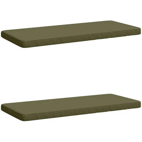 vidaXL Coussins de banc 2 pièces VUGHT 2 pc 100 % polyester Vert olive – 486503 – image 3