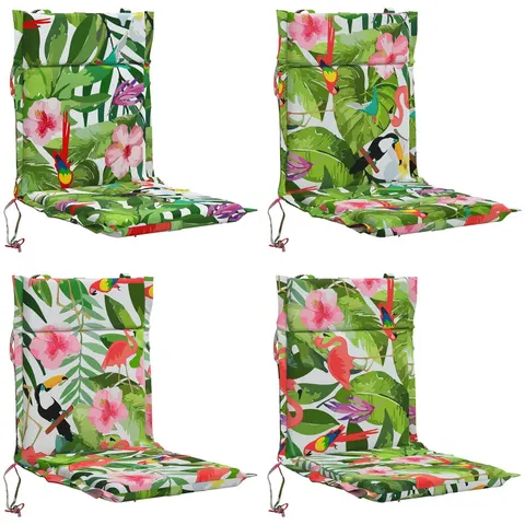 vidaXL Coussin de chaise à dossier bas GEMERT 4 pc 100 % polyester – 433392 – image 2