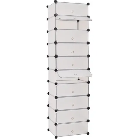vidaXL Armoire à chaussures avec 10 compartiments Blanc – image 2