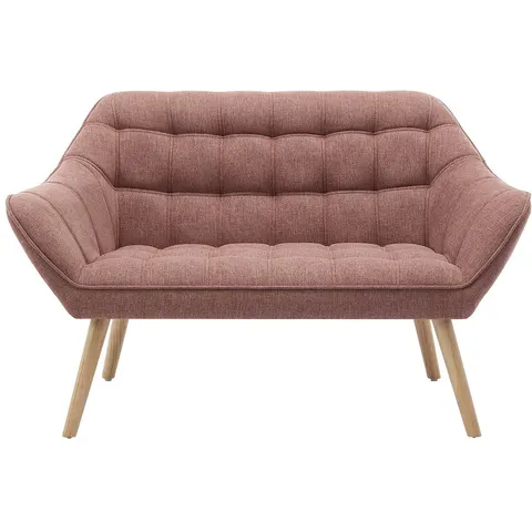 vente-unique.com Canapé fixe polyester 2 places rose 127x77x73cm – image 3