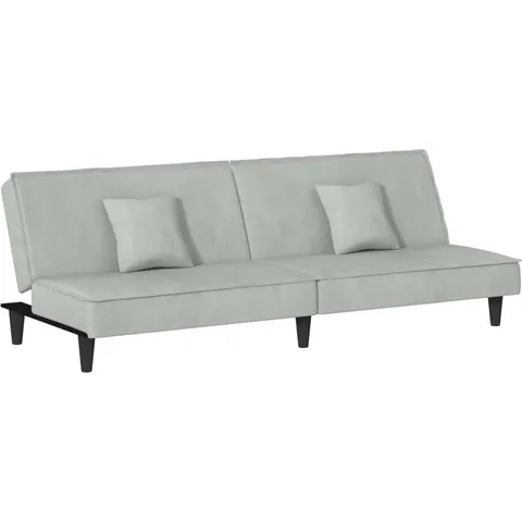 vidaXL Canapé-lit gris clair Velours – image 2