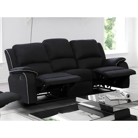 Vente-unique Driezits relaxbank microvezel HERNANI - zwart – afbeelding 2