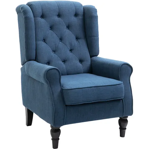 HOMCOM - Fauteuil - Polyester - 74x86x102cm - Blauw – 334232 – afbeelding 2