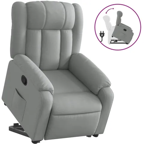 vidaXL Fauteuil inclinable Gris clair Tissu – 178045 – image 2