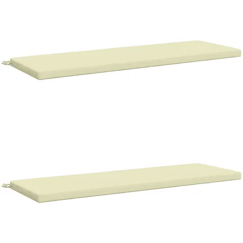 vidaXL Coussins de Banc SOEST 2 pc 100 % polyester Crème – 463061 – image 2