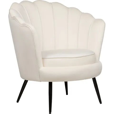 LOVIKKA - Fauteuil - Gebroken wit - Fluweel – afbeelding 2