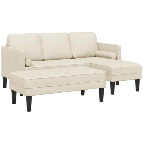 vidaXL Ensemble de Canapés 2 pc Lin Polyester – image 3
