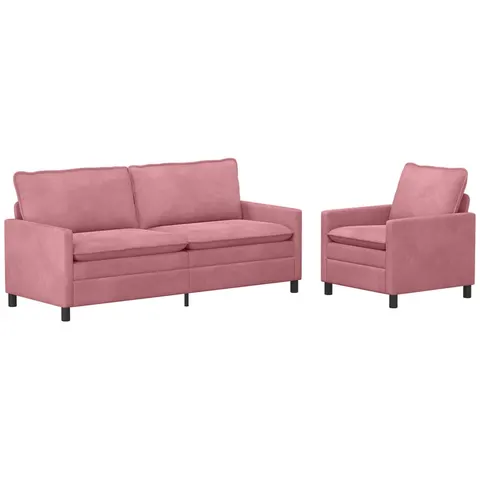 vidaXL Ensemble de Canapés 2 pc Rose Velours – 594036 – image 2
