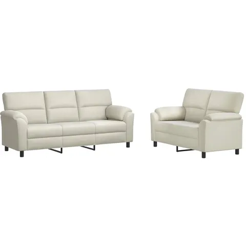vidaXL Ensemble de Canapés 2 pcs Crème Velours – 295334 – image 2