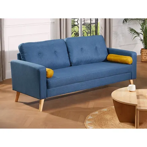 vente-unique.com Canapé fixe polyester 3 places bleu 182x83x81cm – image 3