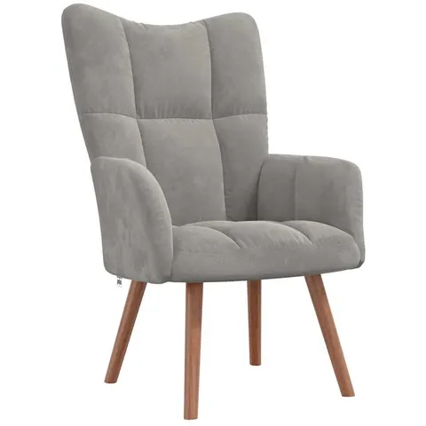 vidaXL Chaise de relaxation Gris clair Velours – 424223 – image 2