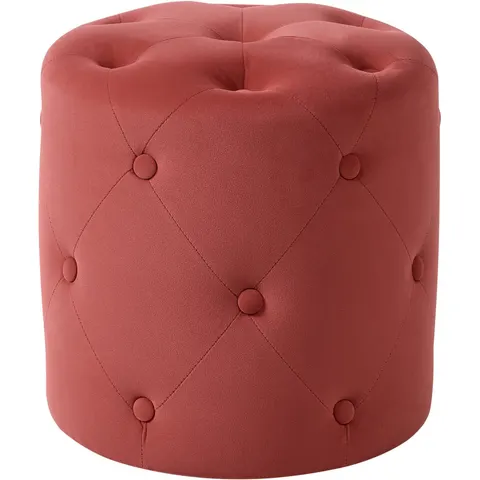 COROLLA - Poef - Koraalrood - 40 cm - Fluweel – afbeelding 2