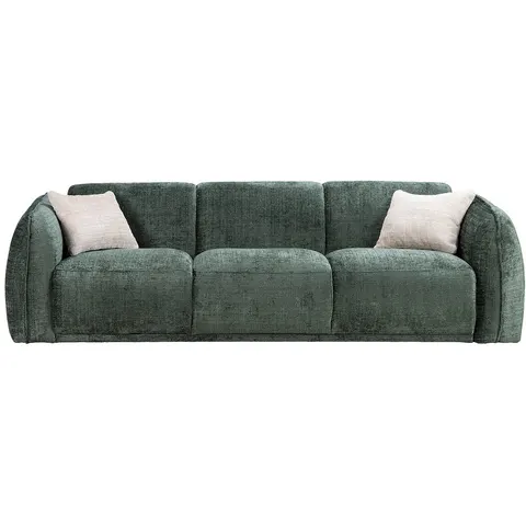 vente-unique.com Canapé fixe polyester 3 places vert 235x80x90cm – image 3