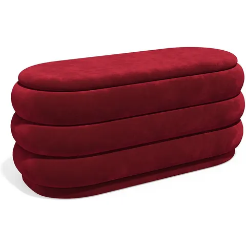 Vente-unique Banc coffre - Velours - Bordeaux - ECAMBI – image 2