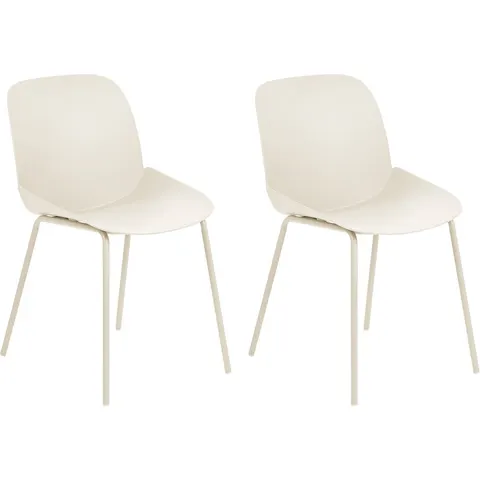 MILACA - Eetkamerstoel set van 2 - Beige - Plastic – afbeelding 2