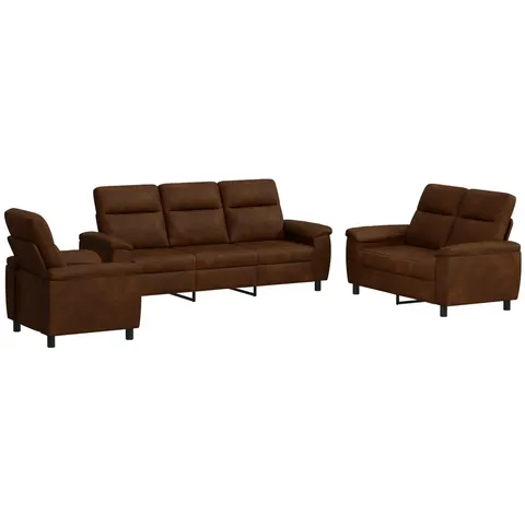 vidaXL Ensemble de Canapés 3 pcs Vert armée Simili daim – 297239 – image 2