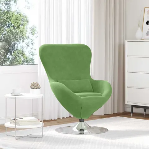 vidaXL Fauteuil œuf Vert clair Velours – image 2