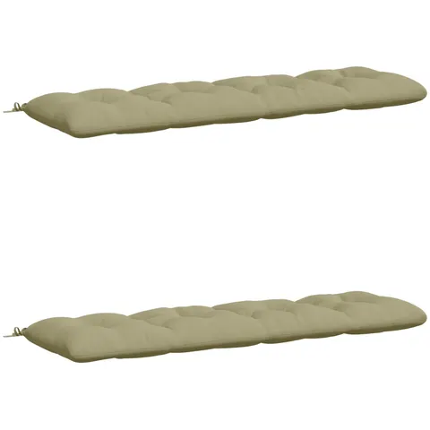 vidaXL Coussins de Banc VIANEN 2 pc 100 % polyester Vert clair – 498360 – image 3