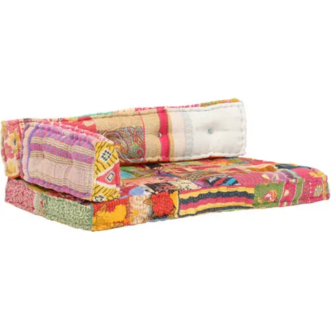 vidaXL Coussin de canapé palette Multicolore Tissu Patchwork – 867571 – image 3