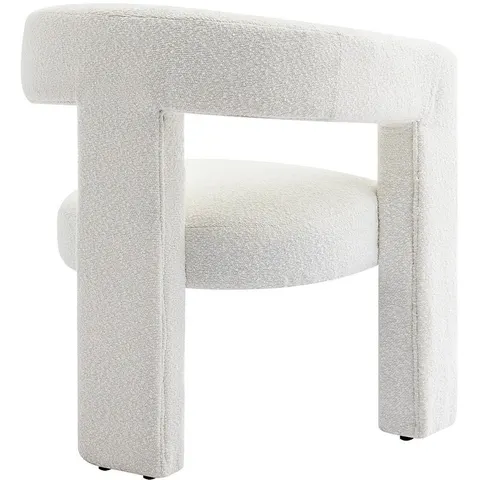 vente-unique.com Fauteuil droit polyester blanc 64x75x59cm – image 3