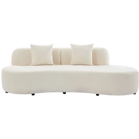 vente-unique.com Canapé fixe polyester 3 places beige 230x76x80cm – image 3