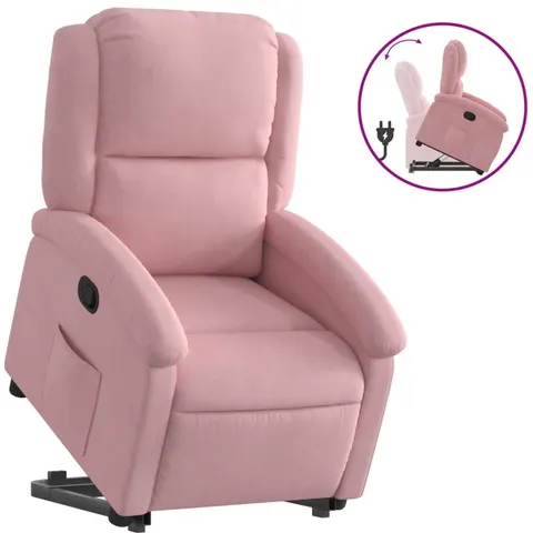 vidaXL Fauteuil inclinable Rose Velours – 167926 – image 3