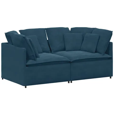 vidaXL Canapé modulable avec coussins velours bleu – 642622 – image 2