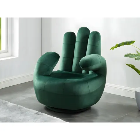 vente-unique.com Fauteuil droit polyester vert sapin Vert 82x89x78cm – image 3