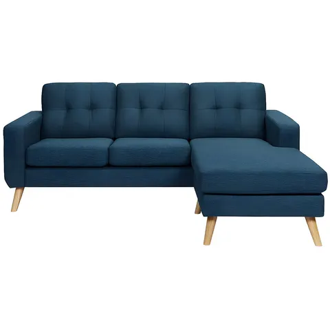 vente-unique.com Canapé d'angle polyester 4 places bleu 198x85x160cm – image 3