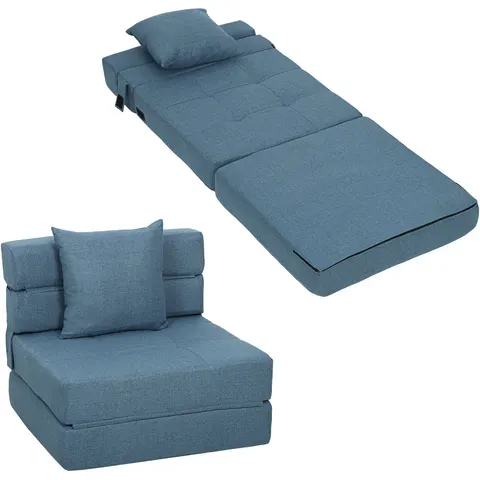 HOMCOM-Stoelbed-Polyester-70x70x61cm-Blauw – afbeelding 2