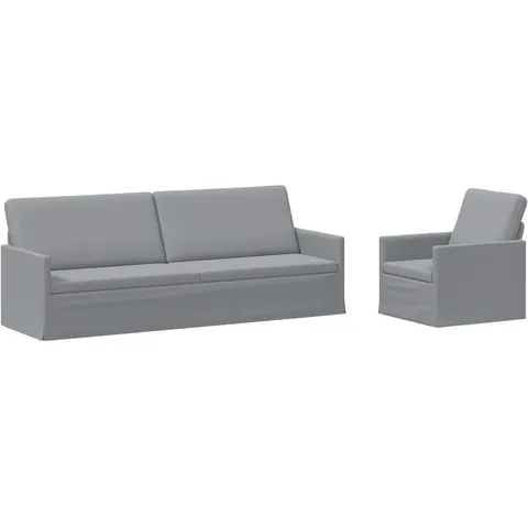 vidaXL Ensemble de Canapés 2 pcs Gris clair Tissu – 320265 – image 2