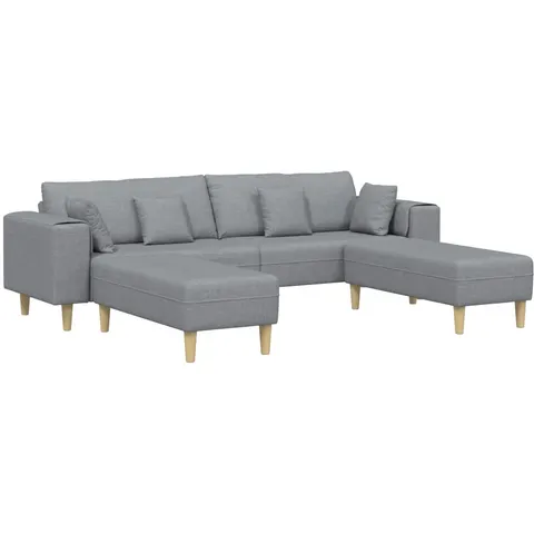 vidaXL Canapé 3 pc Gris clair tissu – 900357 – image 3