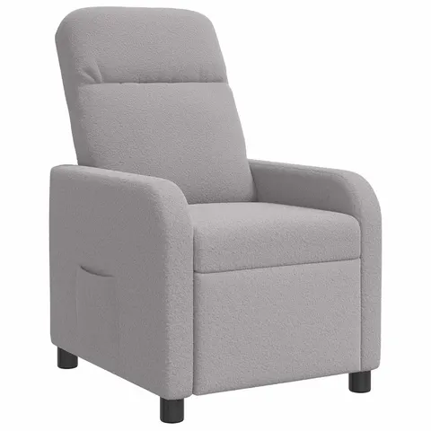 vidaXL Fauteuil inclinable Gris clair Bouclé – image 2