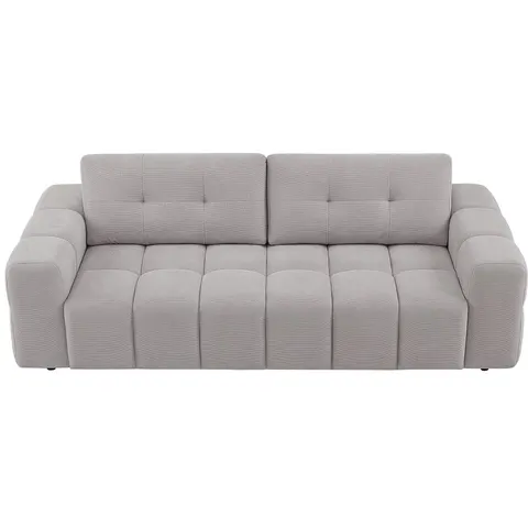 vente-unique.com Canapé fixe polyester 3 places gris clair Gris 220x78x100cm – image 3