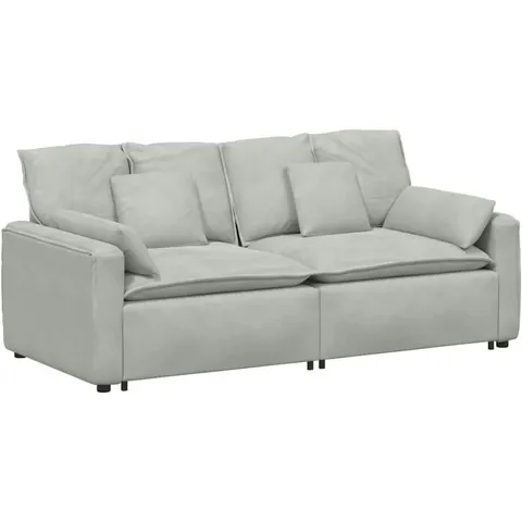 vidaXL Canapé modulable avec coussins gris clair – 641434 – image 3