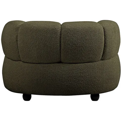Vente-unique Fauteuil en tissu bouclette vert COLIANI – image 2