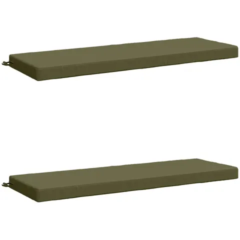 vidaXL Coussins de Banc SOEST 2 pc 100 % polyester Vert olive – 471424 – image 3